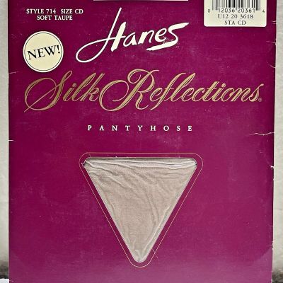 Hanes Silk Reflections Ultra Sheer Control Top Pantyhose Style 714 Size CD Taupe